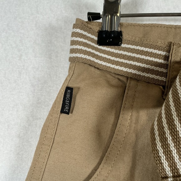 Ring‎ of Fire Belted Boys Cargo Shorts Size 10 Brown 100% Cotton NWT - Picture 2 of 7